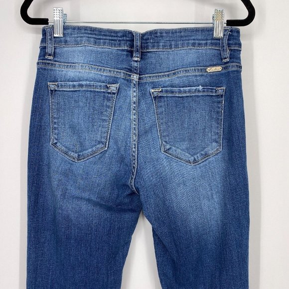 KanCan Skinny Ankle Jeans Women's Size 28 Mid Rise Stretch Distressed Denim Blue - Picture 6 of 11